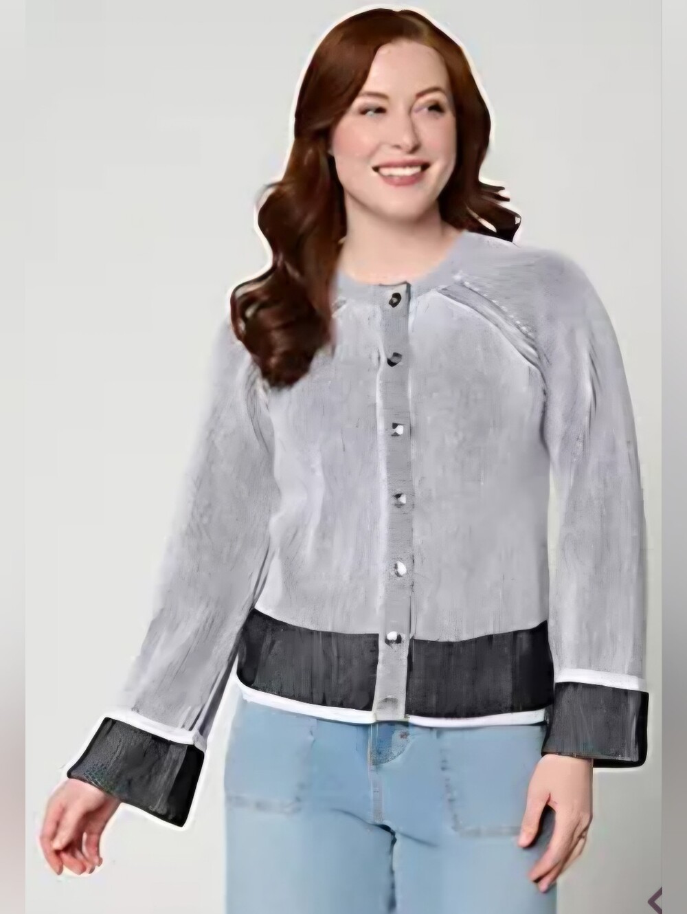 Light Gray Button-Front Women’s Jacket